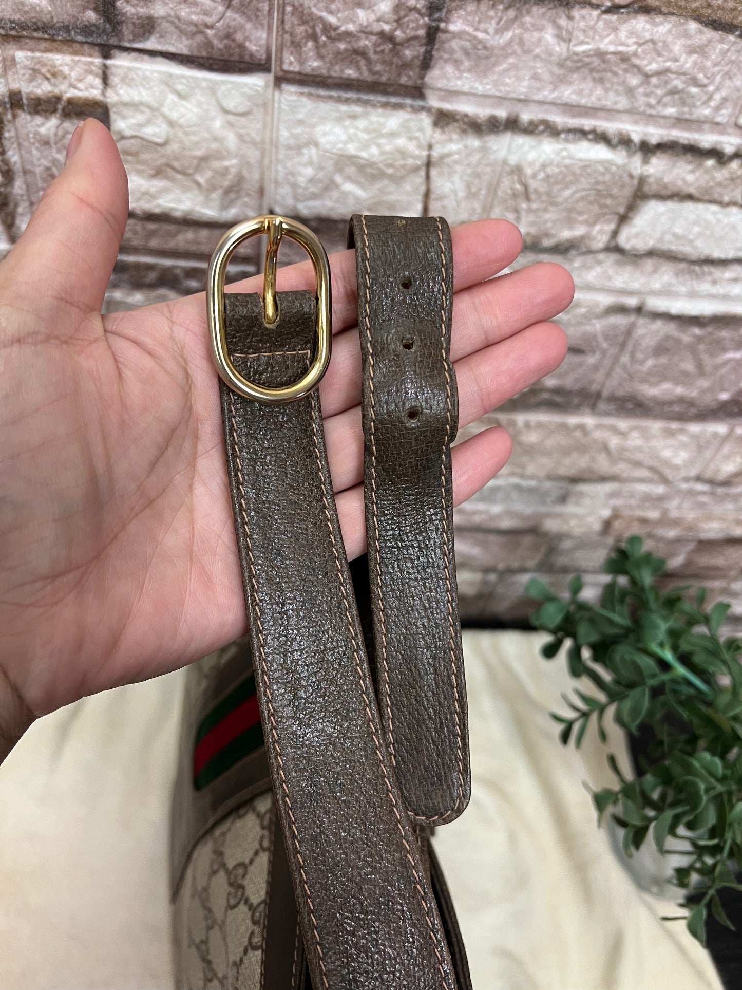 Vintage GG Supreme Sherry Line Equestrian Saddle Boots  Shoulder Bag