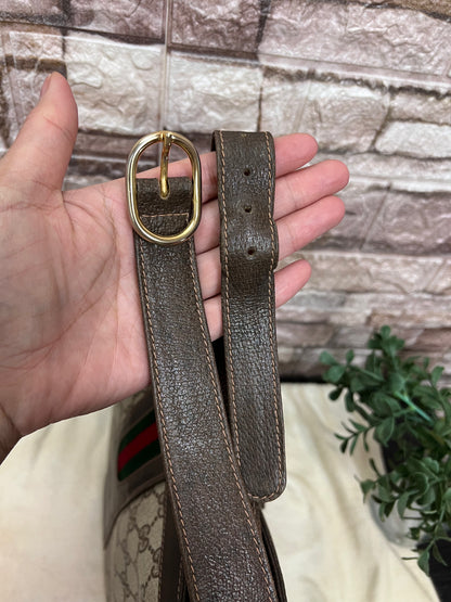 Vintage GG Supreme Sherry Line Equestrian Saddle Boots  Shoulder Bag