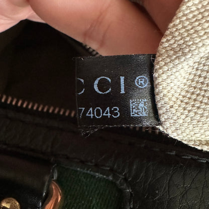 Vintage Web boston bag in black Leather