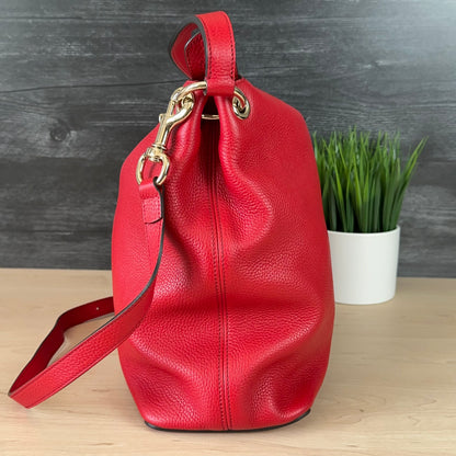 Authentic Preowned Red Soho Convertible Hobo Leather Bag