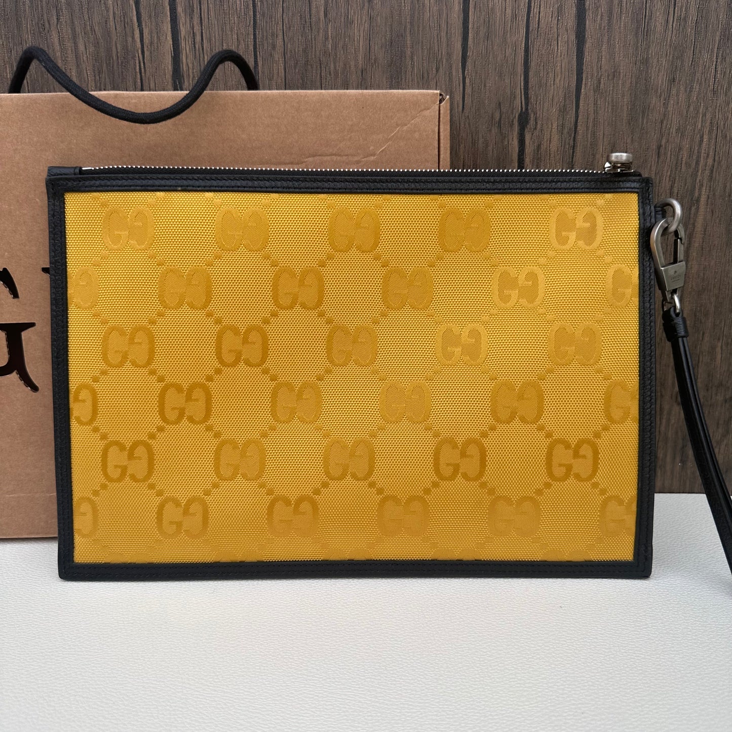 "Off The Grid" Econyl Wristlet Clutch Yellow