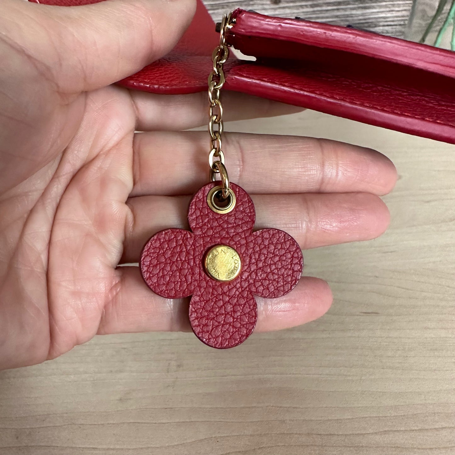 Limited Edition Empreinte Bloom Flower Emilie Wallet Marine Rouge