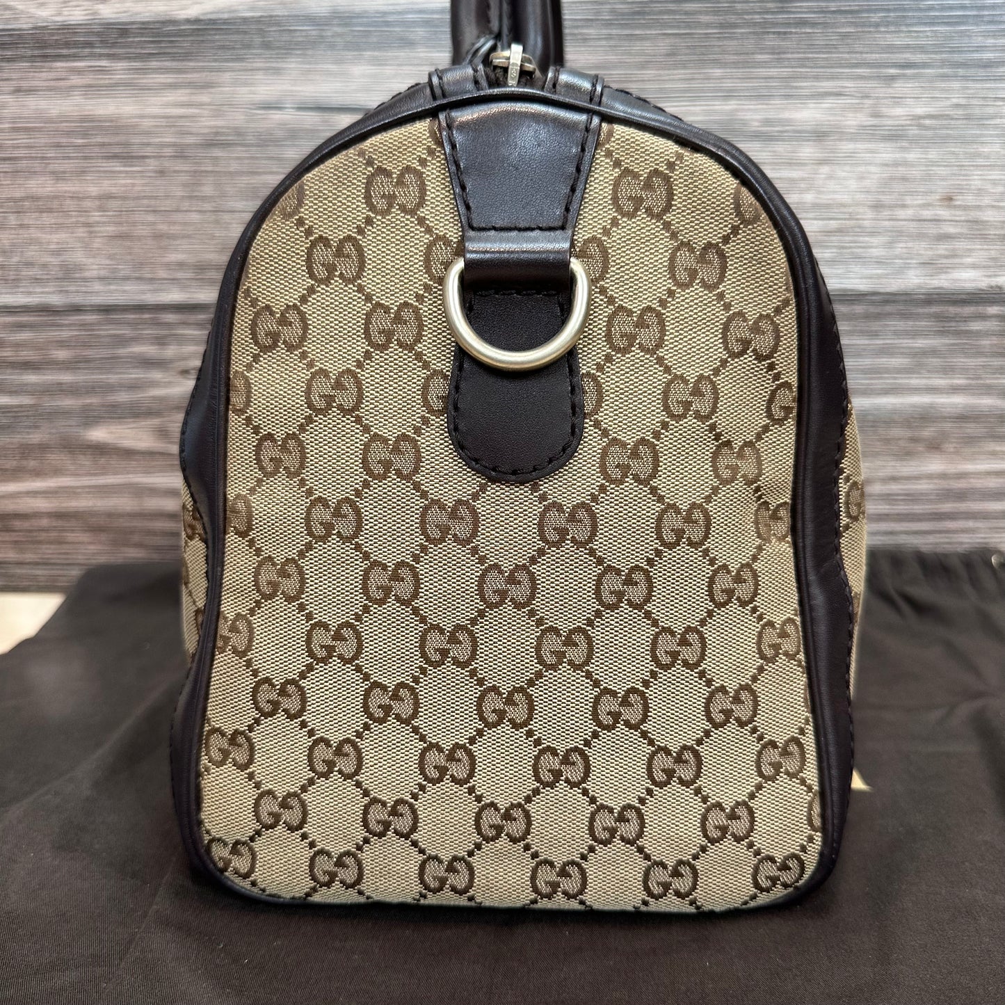 Vintage Web Boston Bag Dark Brown
