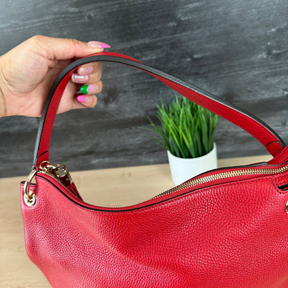 Authentic Preowned Red Soho Convertible Hobo Leather Bag