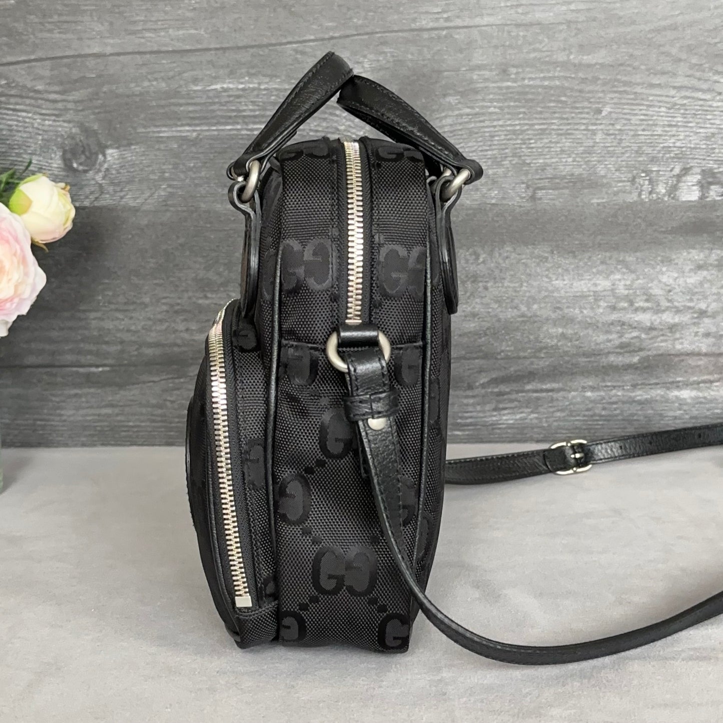 GG Black Econyl Off The Grid Crossbody Bag
