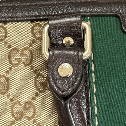 Authentic Pre-Owned Vintage Bee Web Boston Bag Dark Brown