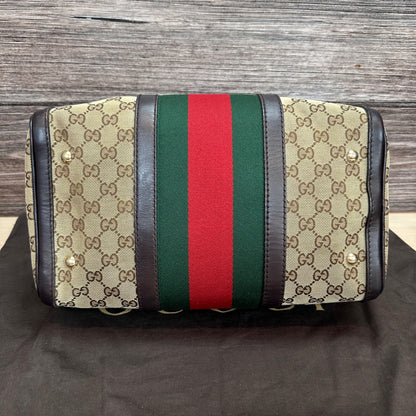 Vintage Web Boston Bag Dark Brown