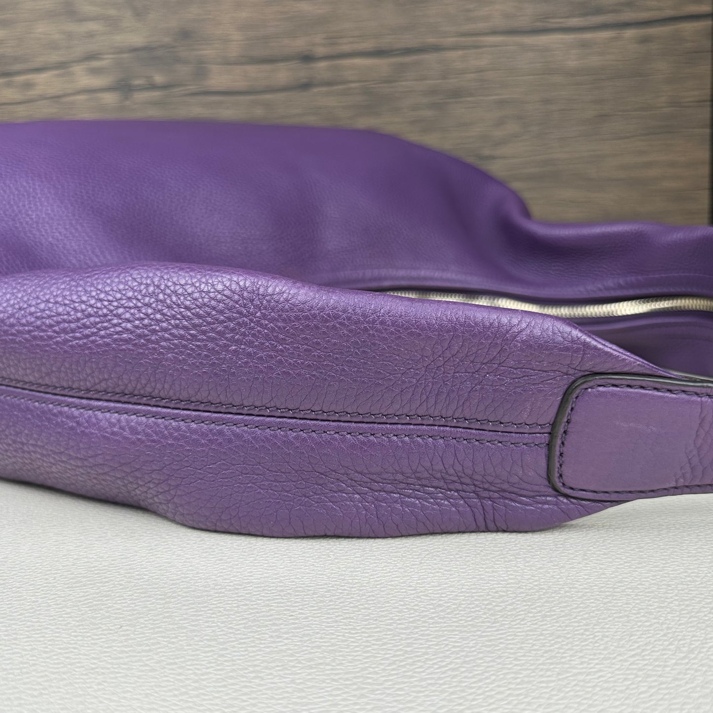 Large Soho Purple Leather Hobo Bag