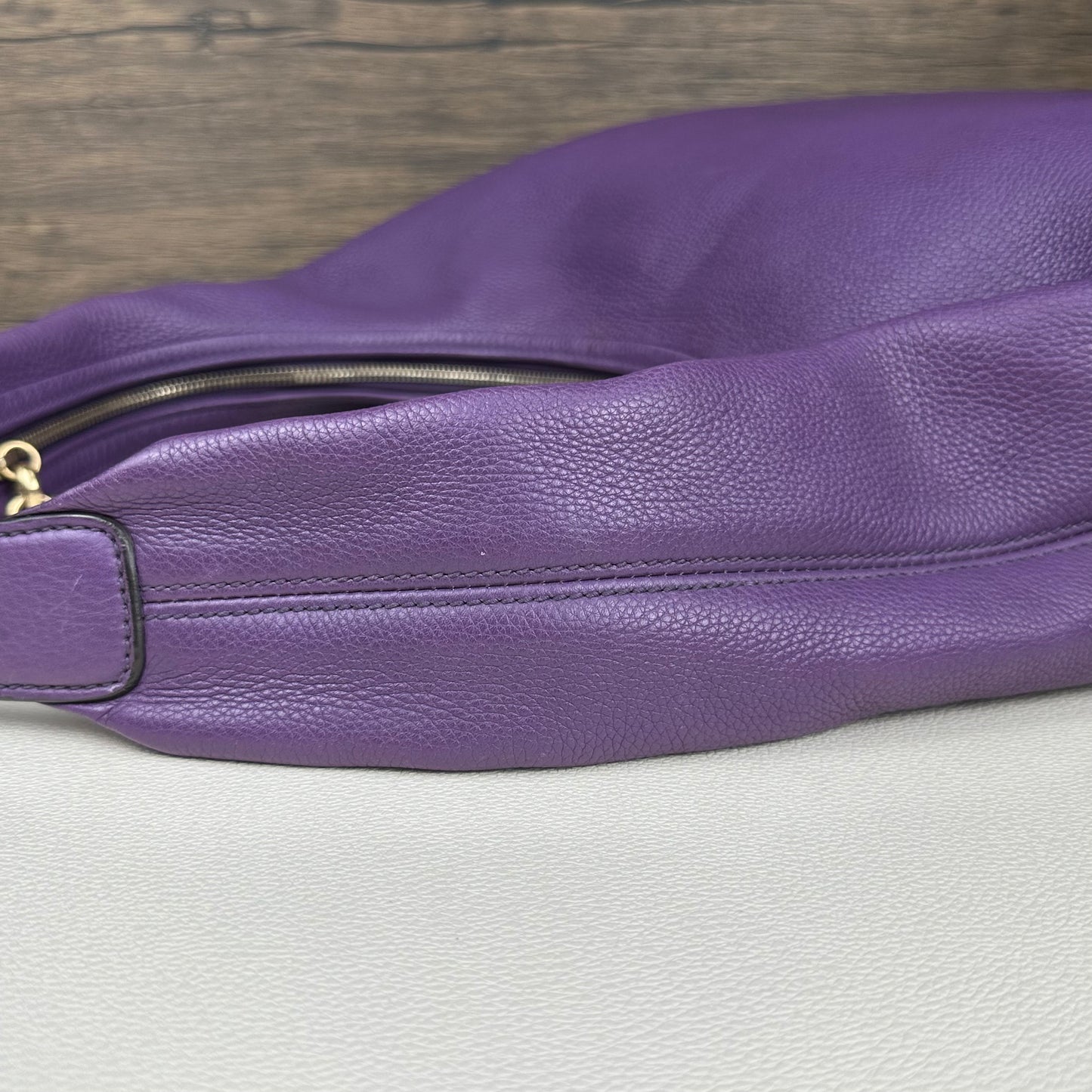 Large Soho Purple Leather Hobo Bag