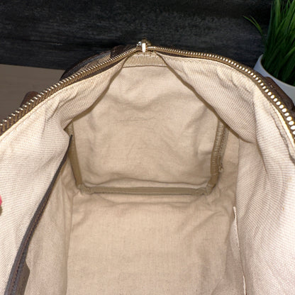 Gucci Vintage Web Dark Brown Medium Boston Bag