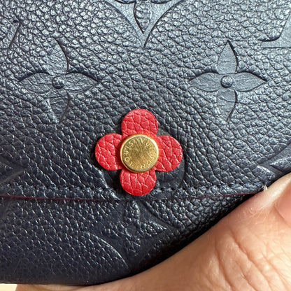 Limited Edition Empreinte Bloom Flower Emilie Wallet Marine Rouge
