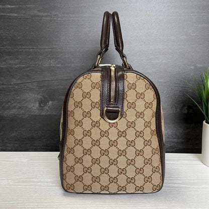 Authentic Pre-Owned Vintage Bee Web Boston Bag Dark Brown