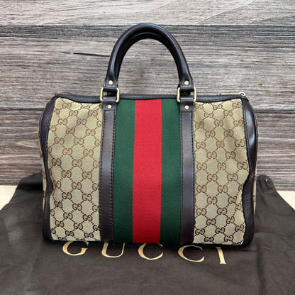 Vintage Web Boston Bag Dark Brown
