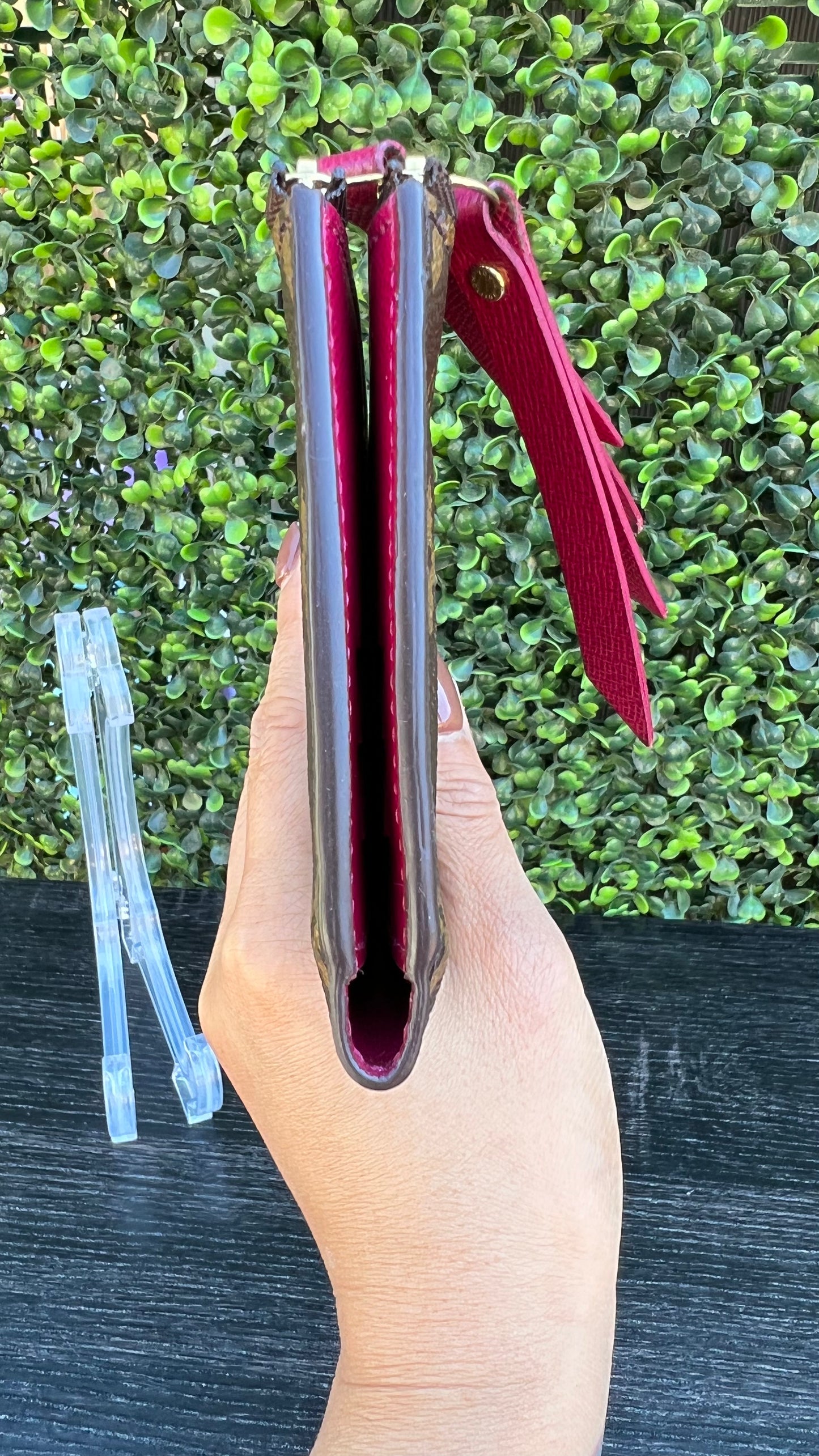 Adele Monogram Canvas Wallet Fuchsia