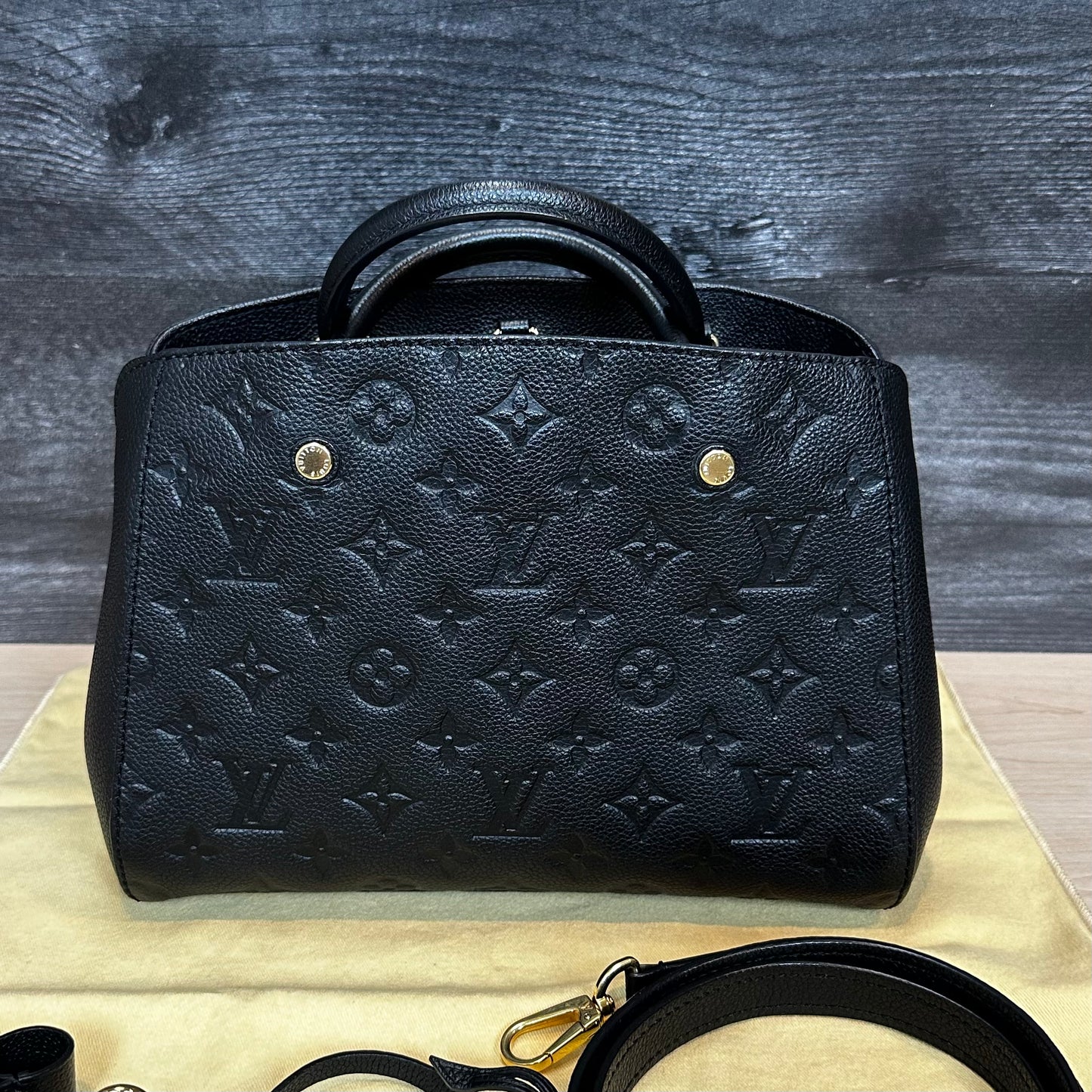 Montaigne BB Black Empreinte Leather