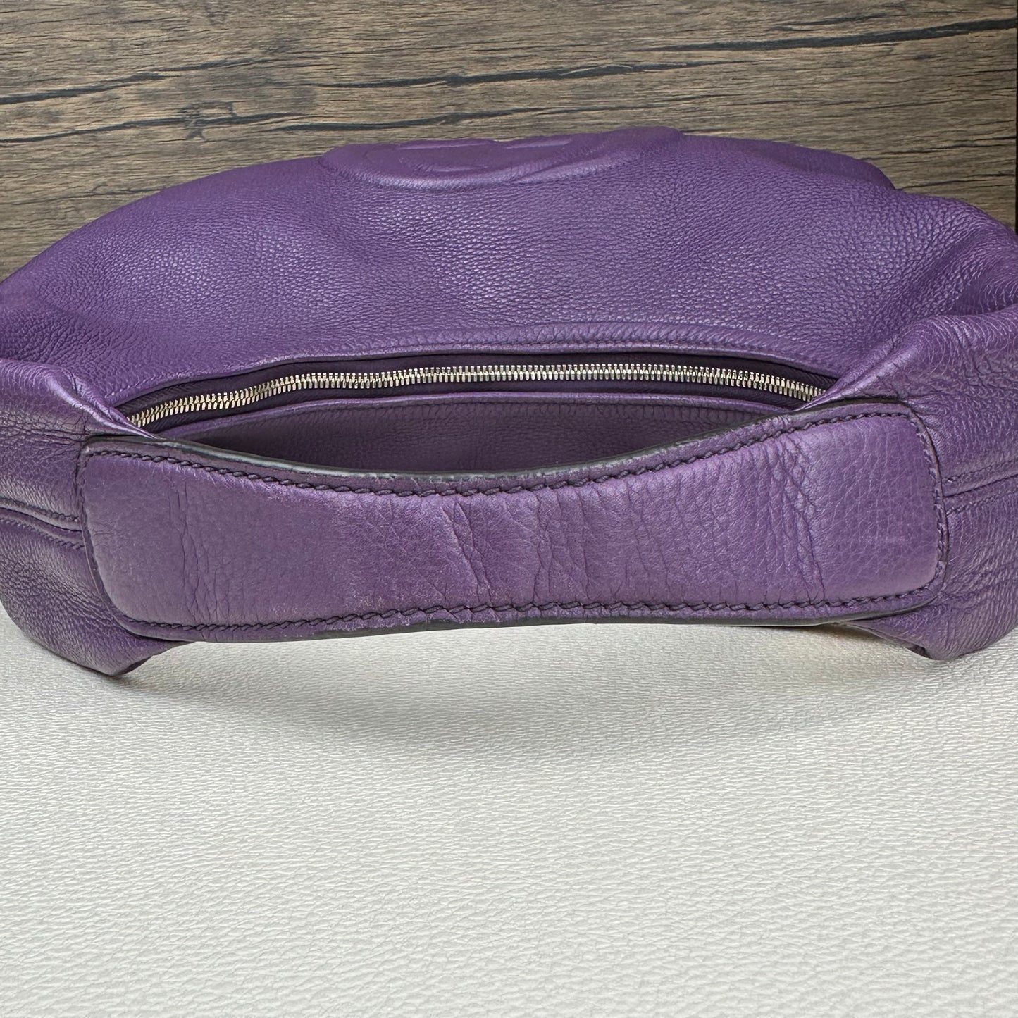 Large Soho Purple Leather Hobo Bag