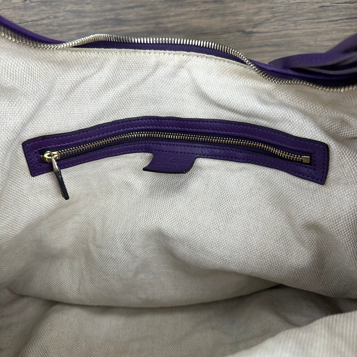 Large Soho Purple Leather Hobo Bag