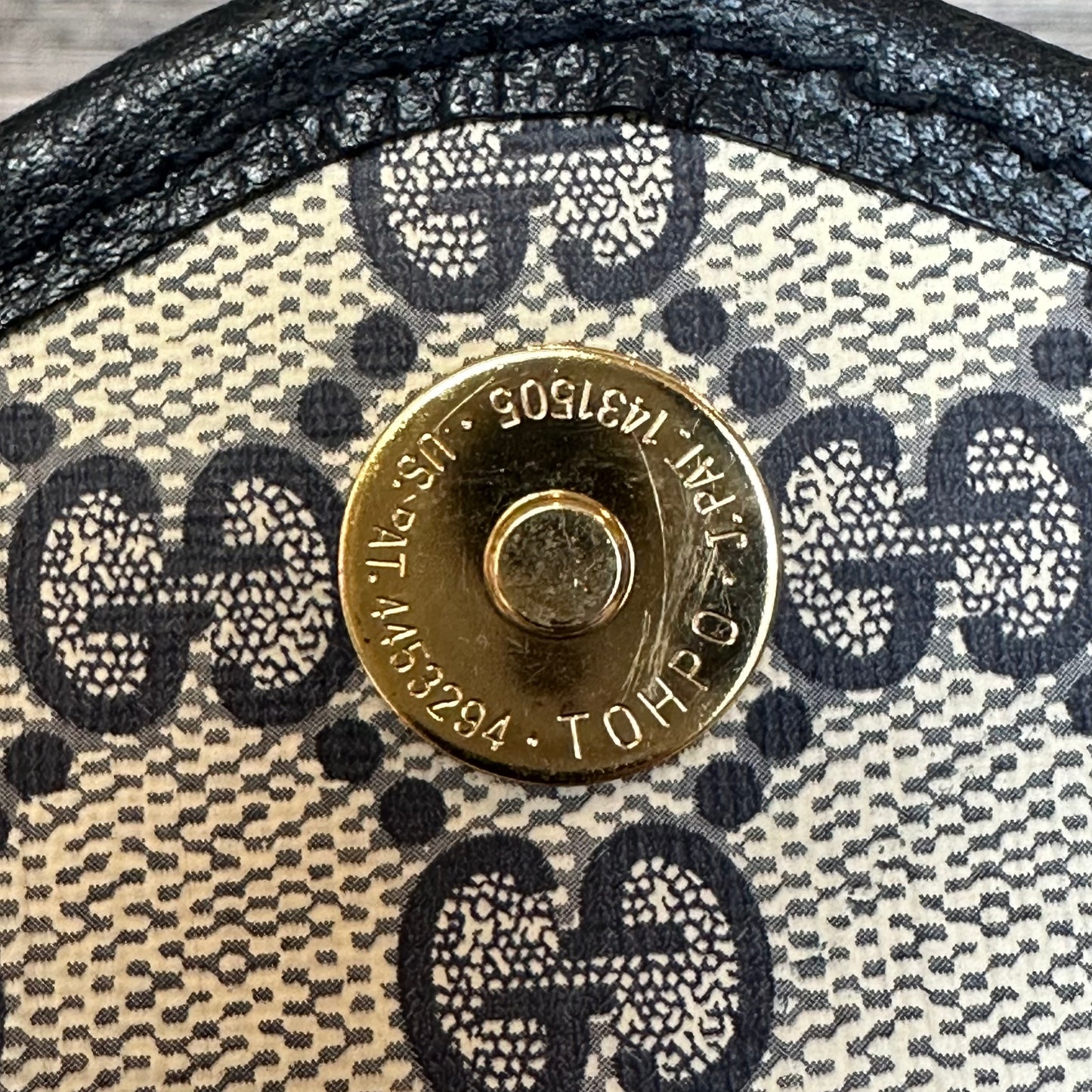 Vintage Web Navy Blue Crossbody Bag