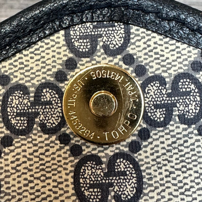 Vintage Web Navy Blue Crossbody Bag