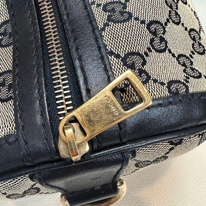 Vintage Web Navy Blue Boston Crossbody Bag
