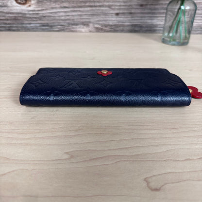 Limited Edition Empreinte Bloom Flower Emilie Wallet Marine Rouge