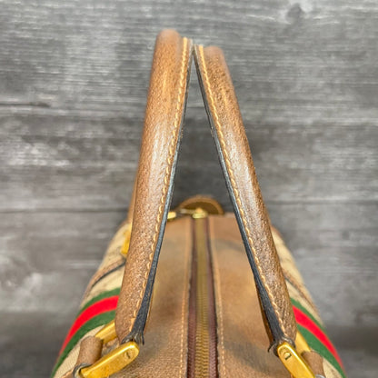 Vintage Gucci Sherry Line Web Boston Bag