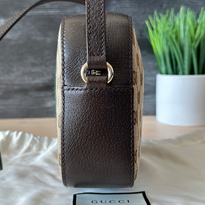 Authentic Preowned GG Vintage Web Webby Bee Shoulder Bag in Dark Brown