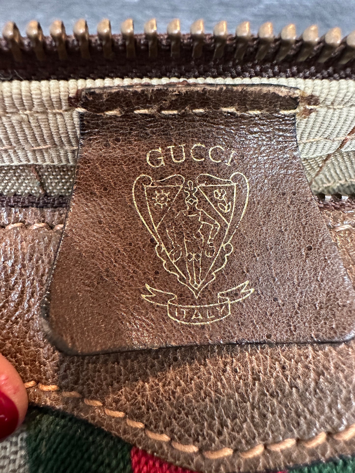 Vintage Gucci Sherry Line Web Boston Bag