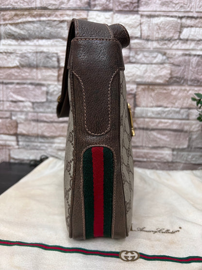 Vintage GG Supreme Sherry Line Equestrian Saddle Boots  Shoulder Bag