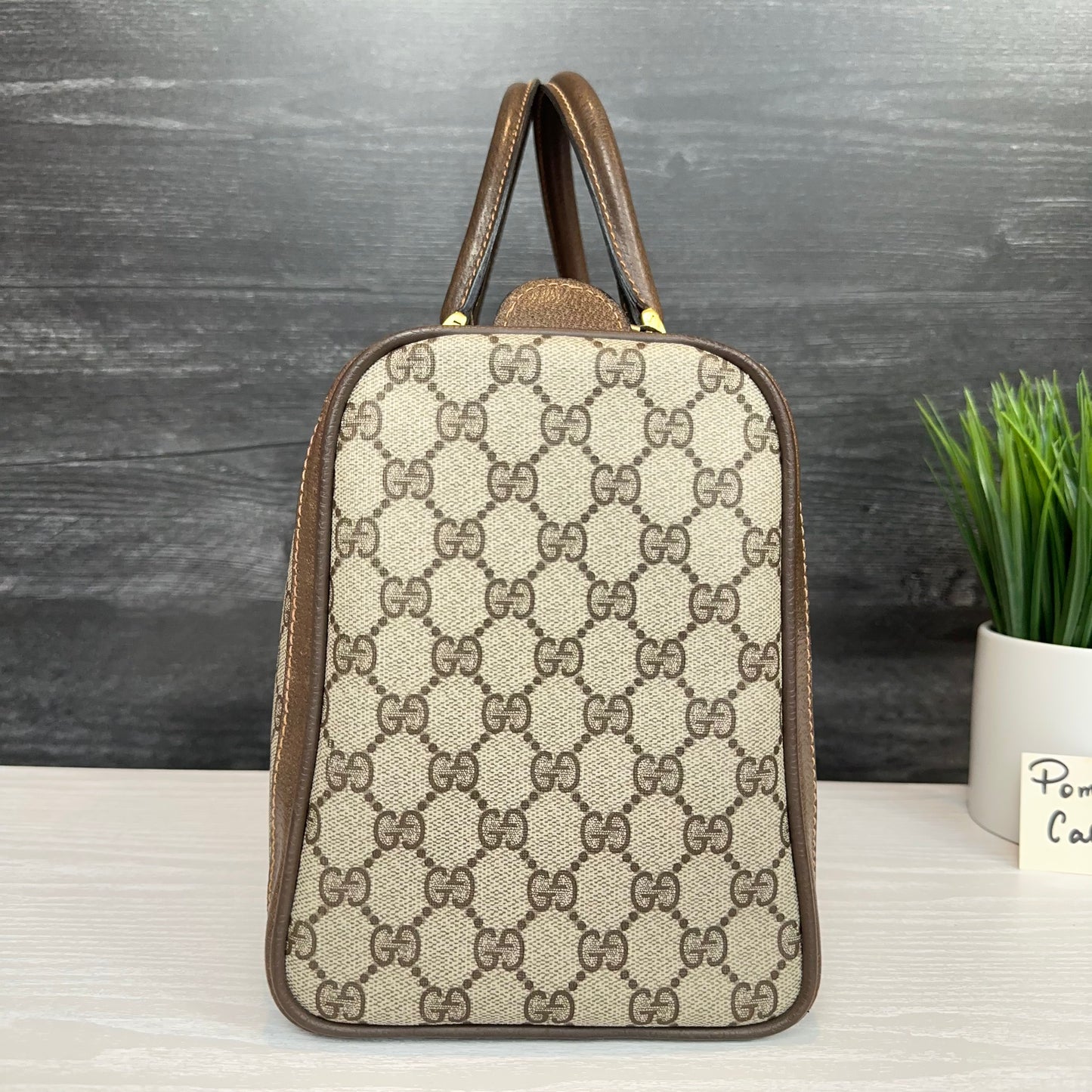Vintage Gucci Sherry Line Web Boston Bag