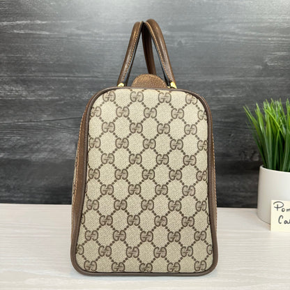 Vintage Gucci Sherry Line Web Boston Bag