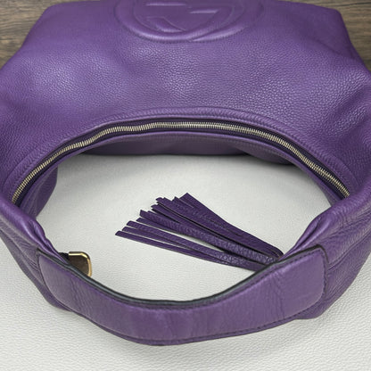Large Soho Purple Leather Hobo Bag