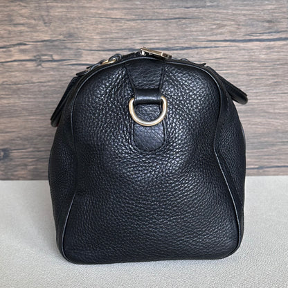 Vintage Web boston bag in black Leather
