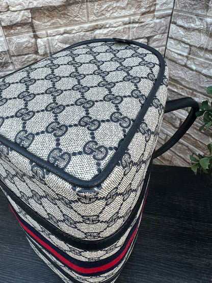 Vintage GG Supreme Navy Blue Boston Bag