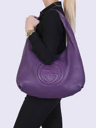 Large Soho Purple Leather Hobo Bag