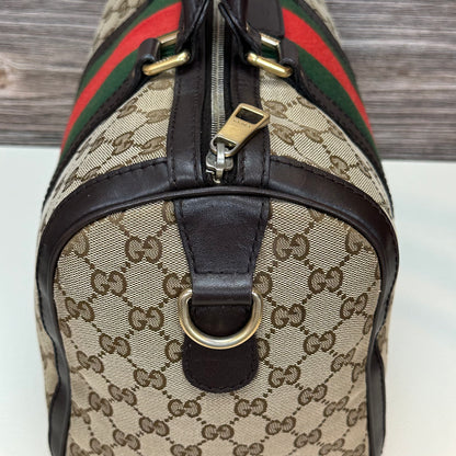 Boston Bag Vintage Web Dark Brown