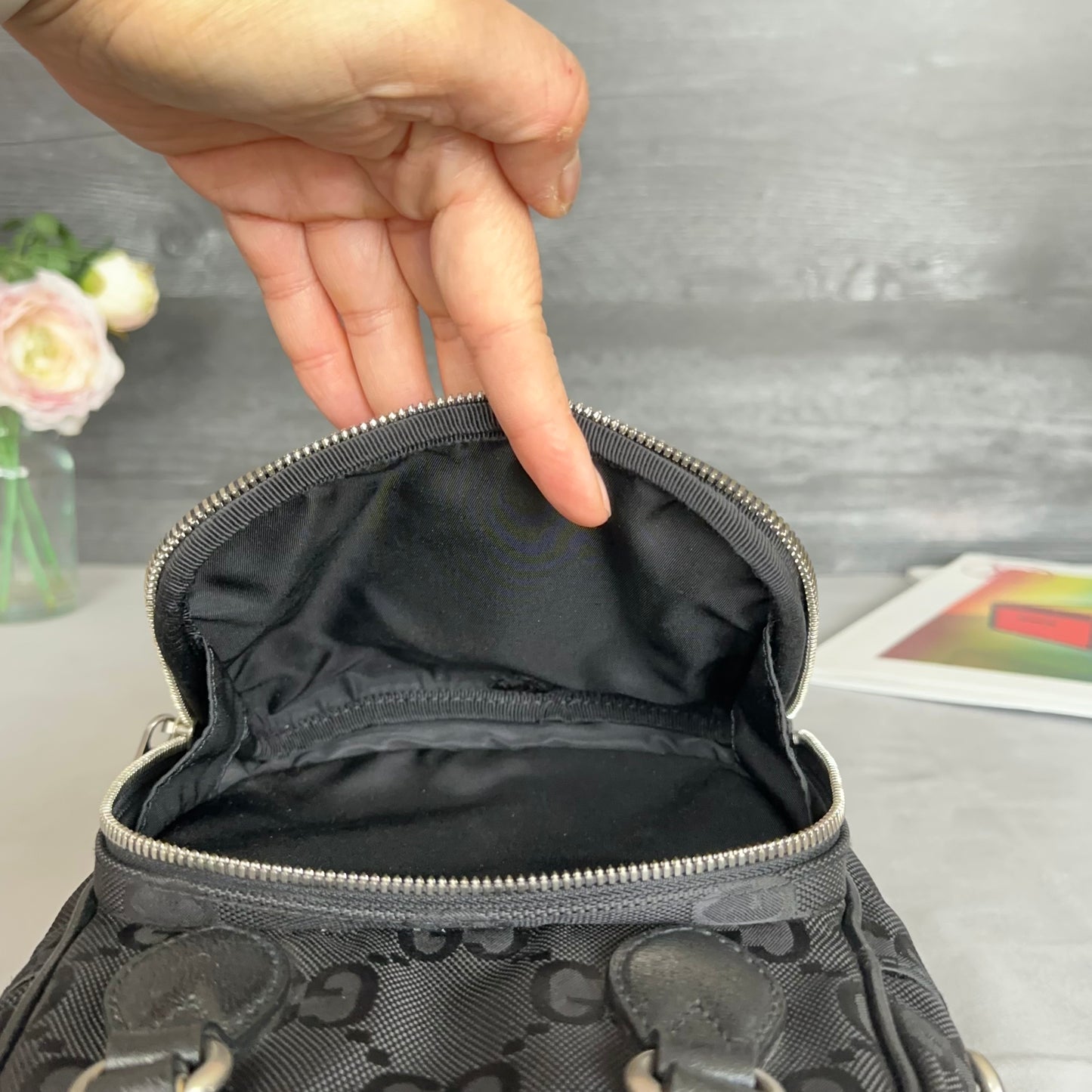 GG Black Econyl Off The Grid Crossbody Bag