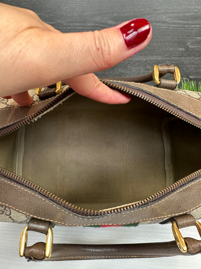 Vintage Gucci Sherry Line Web Boston Bag
