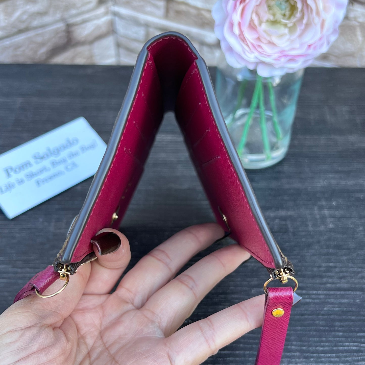 Adele Fuchsia Monogram Canvas Wallet