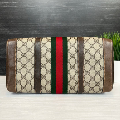 Vintage Gucci Sherry Line Web Boston Bag