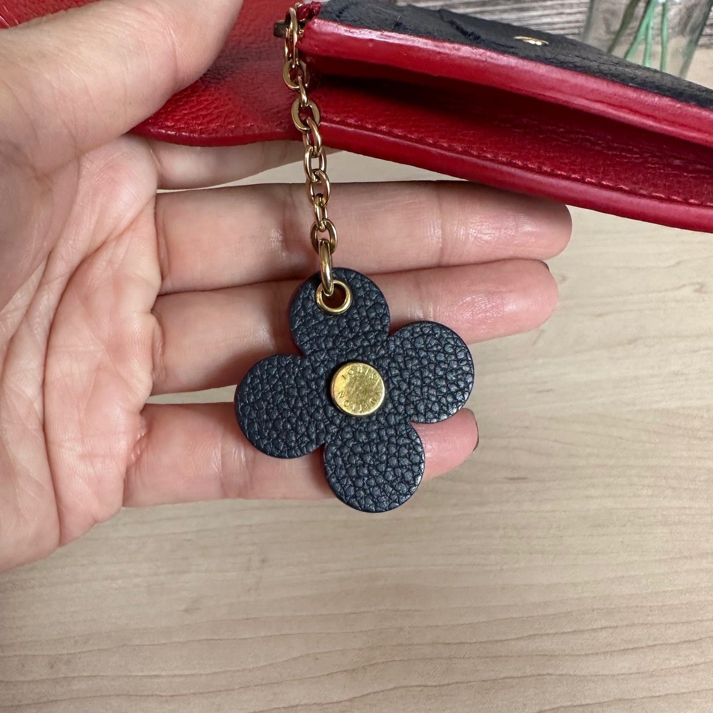 Limited Edition Empreinte Bloom Flower Emilie Wallet Marine Rouge