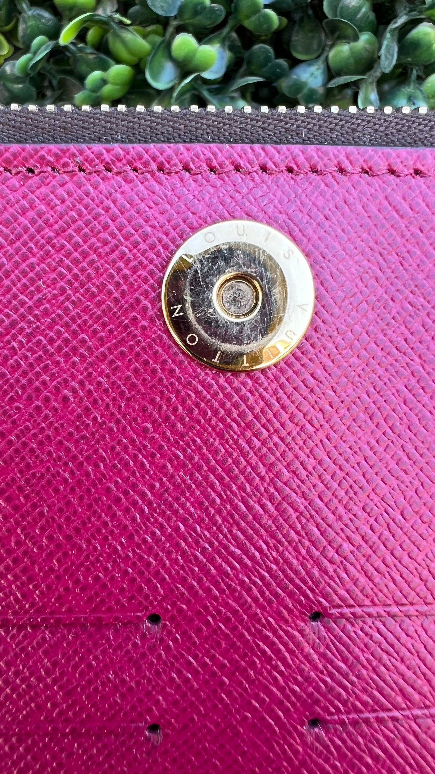 Adele Monogram Canvas Wallet Fuchsia