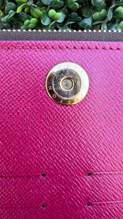 Adele Monogram Canvas Wallet Fuchsia