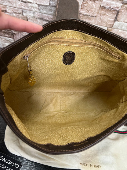 Vintage GG Supreme Sherry Line Equestrian Saddle Boots  Shoulder Bag
