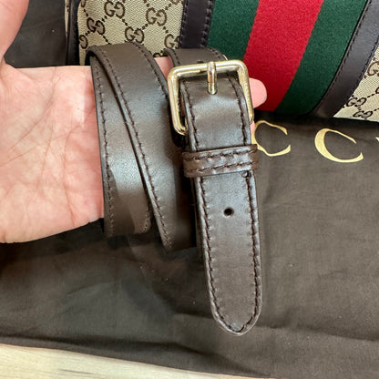 Vintage Web Boston Bag Dark Brown
