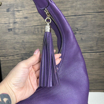 Large Soho Purple Leather Hobo Bag