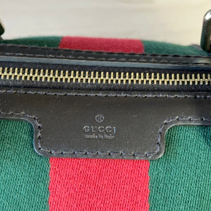 Gucci Vintage Web Dark Brown Medium Boston Bag
