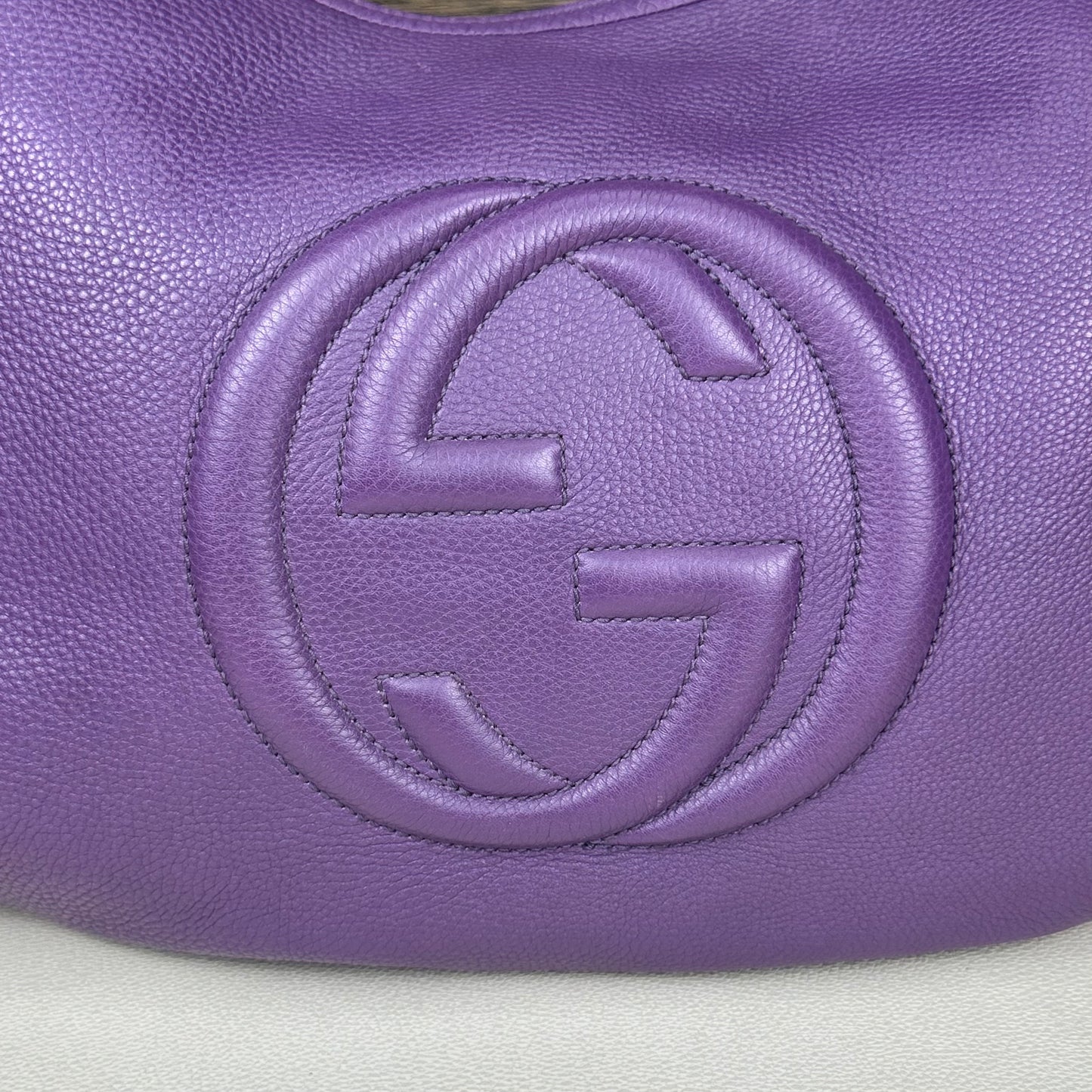 Large Soho Purple Leather Hobo Bag