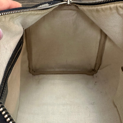 Vintage Web Navy Blue Boston Crossbody Bag