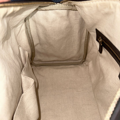 Gucci Vintage Web Dark Brown Medium Boston Bag